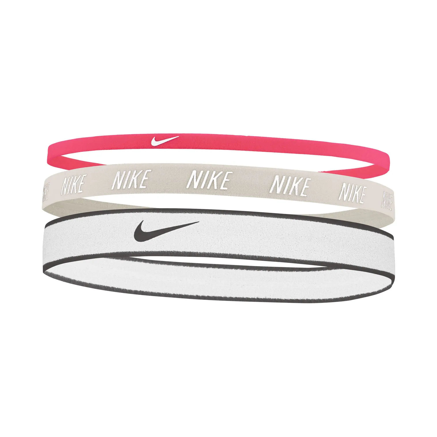 Nike Mixed Width Headbands 3 Pack Fascette Elastici Capelli Tennis Running Aster Pink