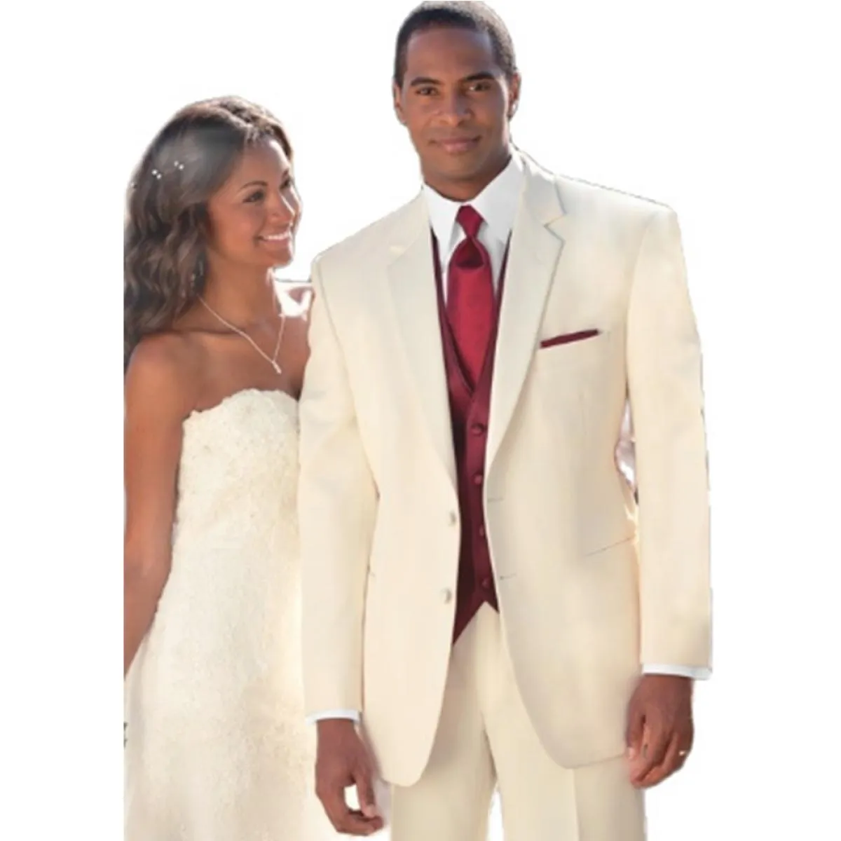 Nuovo Stile Blazer Set Smoking Dello Sposo Avorio Groomsmen Notch Risvolto Matrimonio/cena Abiti Best Man Sposo (giacca + pantal