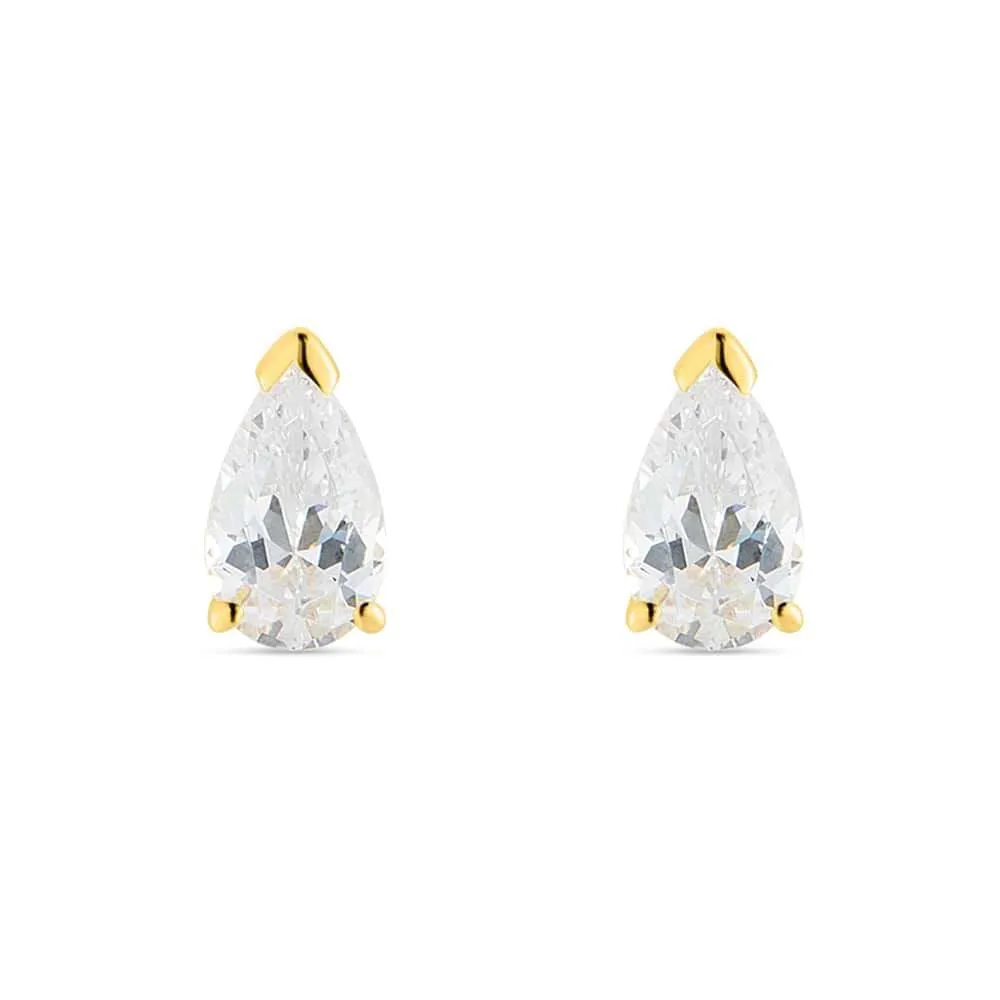 Orecchini Lobo Punto Luce Goccia Claire Oro Giallo 375/1000 Cubic Zirconia Bianco 1412106