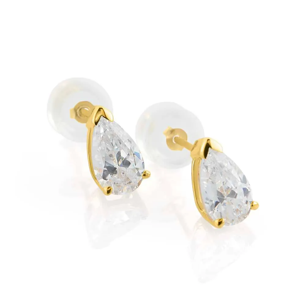 Orecchini Lobo Punto Luce Goccia Claire Oro Giallo 375/1000 Cubic Zirconia Bianco 1412106