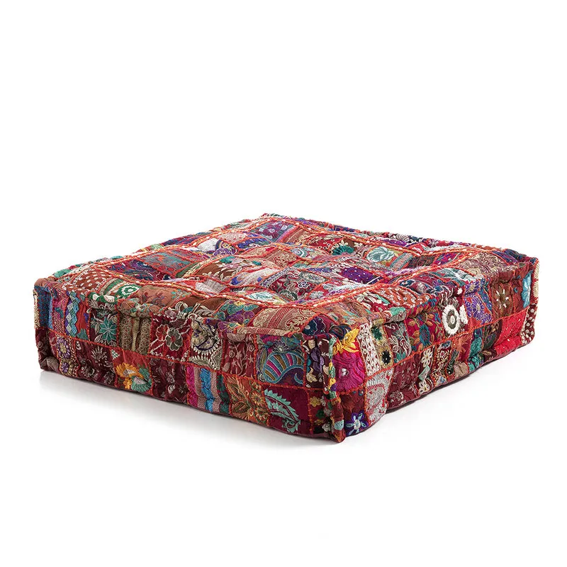 OresteLuchetta Pouf quadrato YANTRA RED PATCH