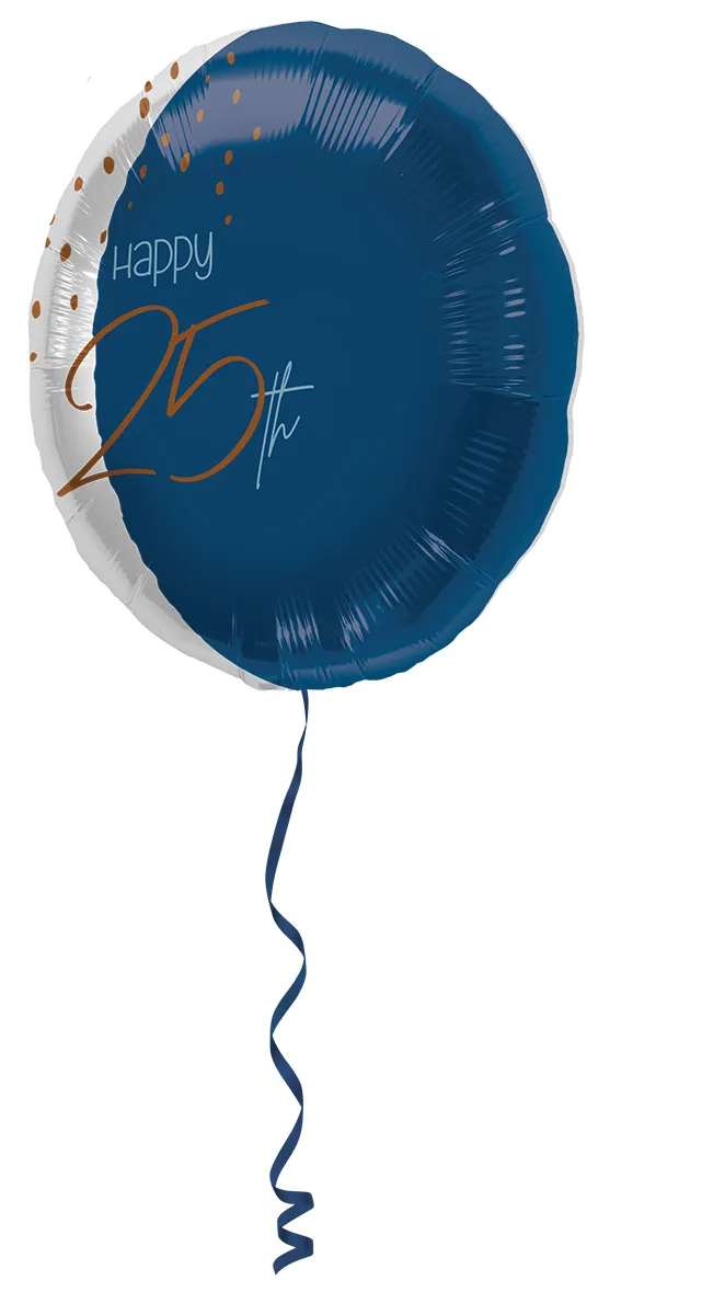 Palloncino foil 25 ° compleanno elegante blu