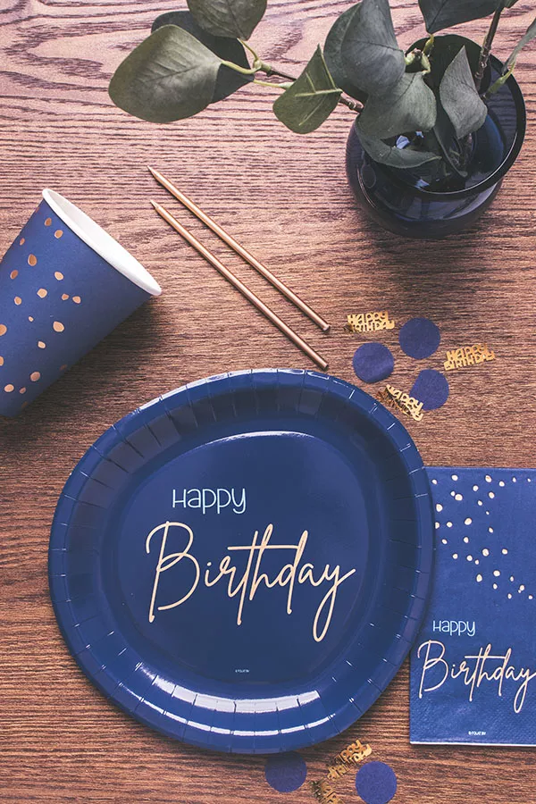 Palloncino foil 25 ° compleanno elegante blu