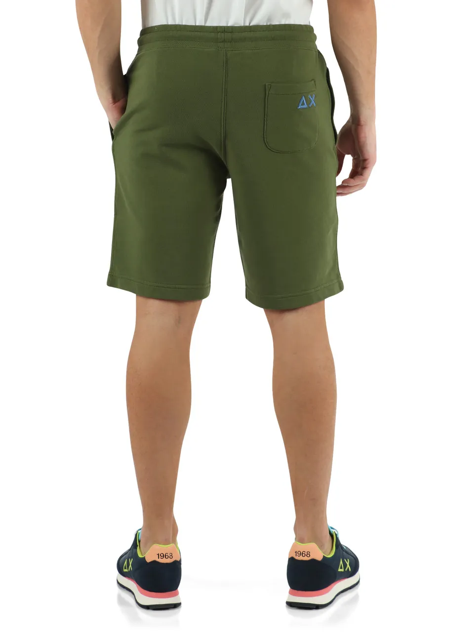 Pantaloncino sportivo in misto cotone garzato