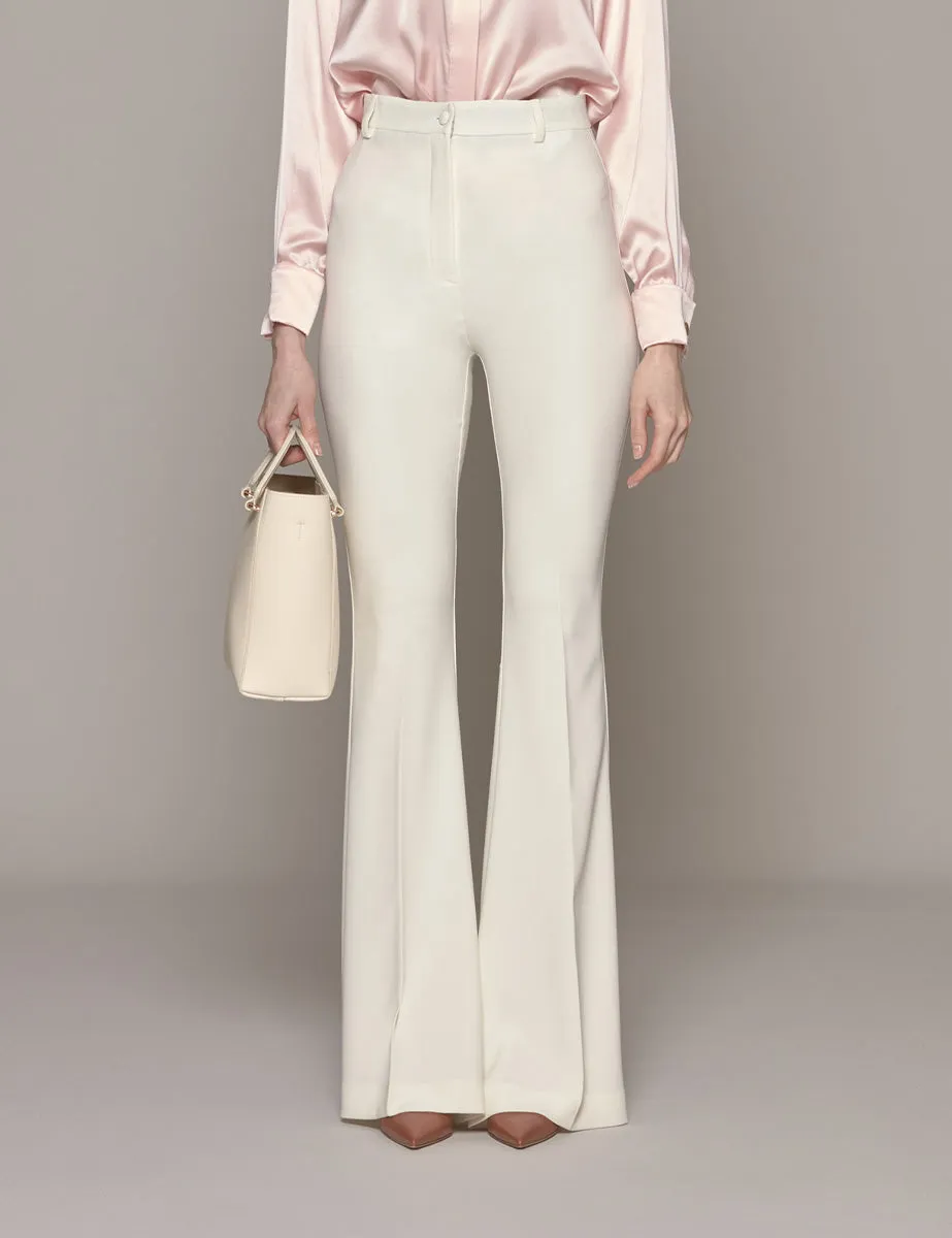 pantalone classico flare cream