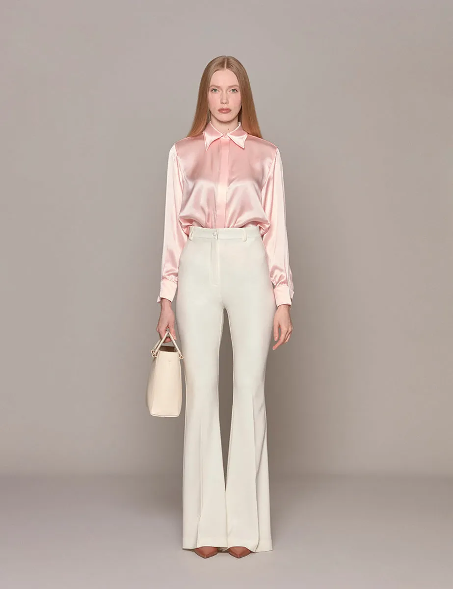 pantalone classico flare cream