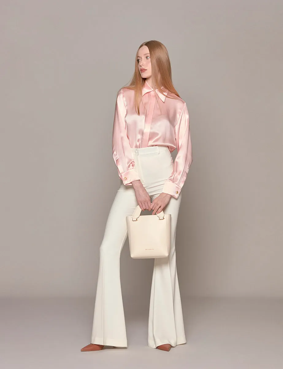 pantalone classico flare cream