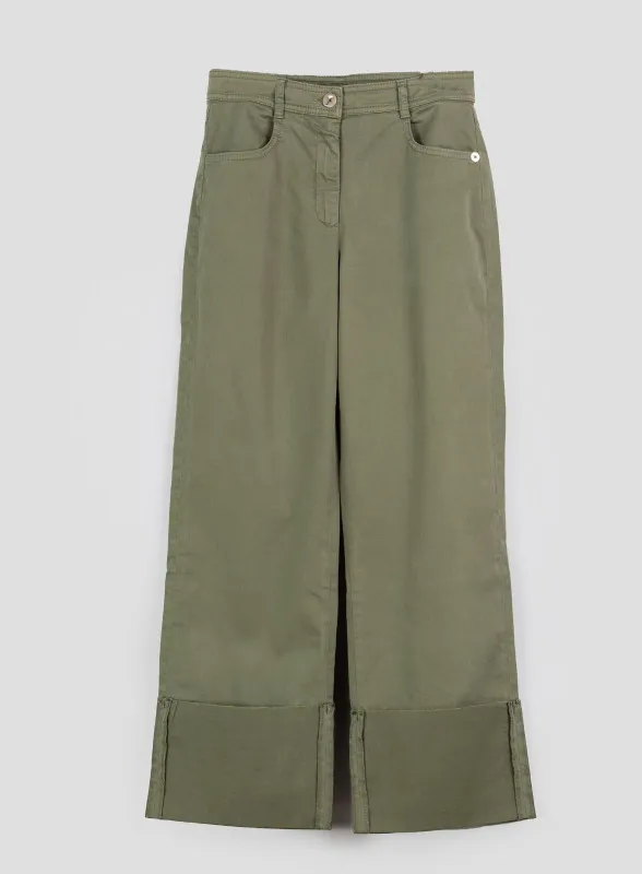Pantalone donna in cotone verde - Pennyblack