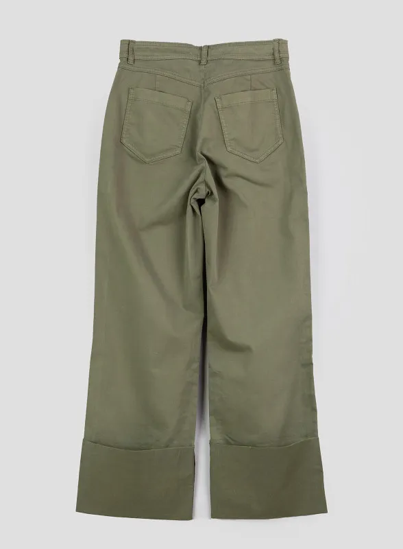 Pantalone donna in cotone verde - Pennyblack
