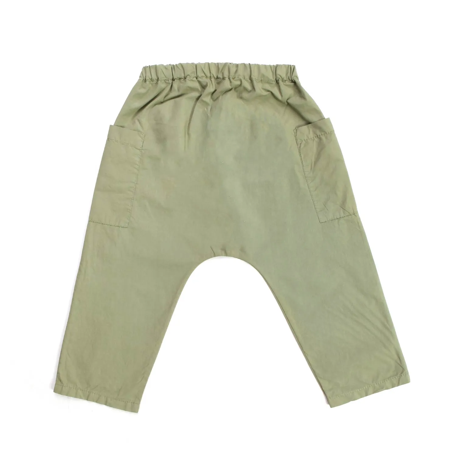 Pantalone In Tela Di Cotone Con Tasche
