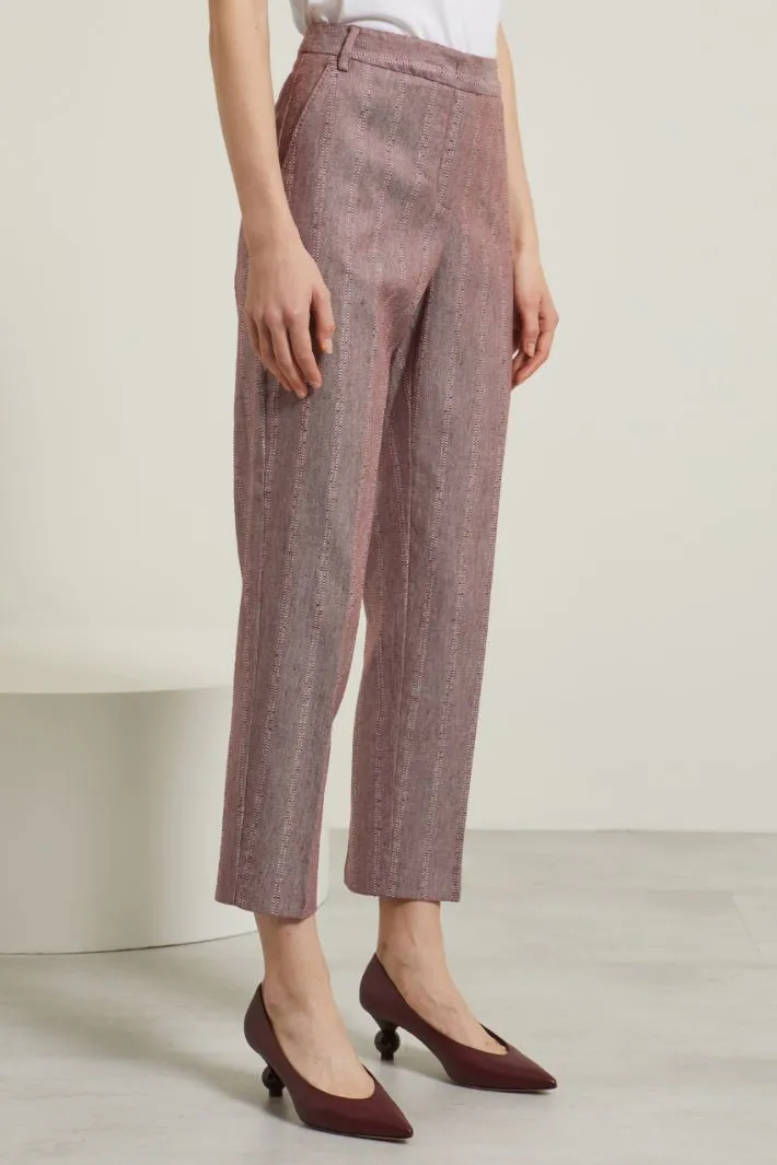 Pantaloni a sigaretta gessati