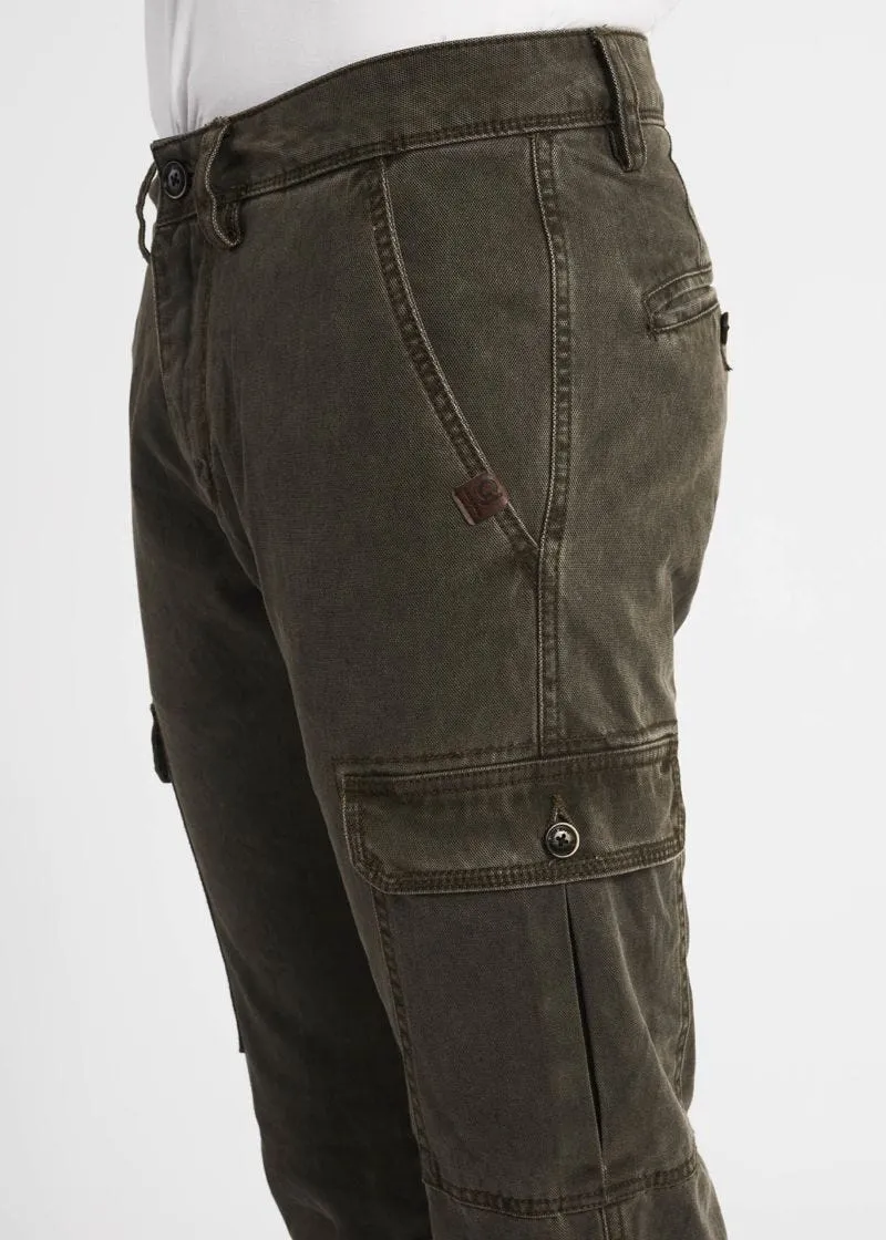 Pantaloni cargo in canvas stretch