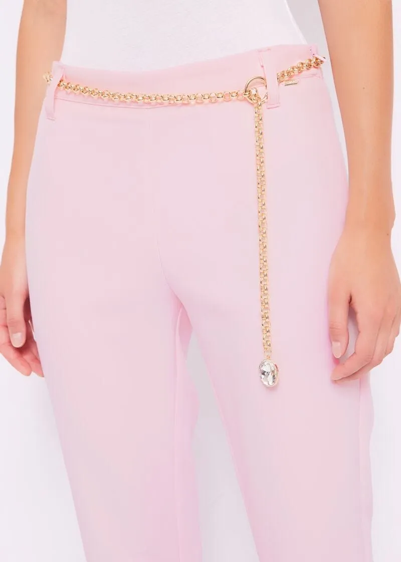Pantaloni con cintura a catena