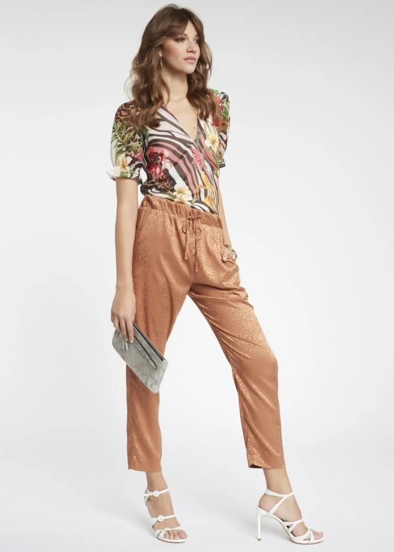 Pantaloni in tessuto lucido