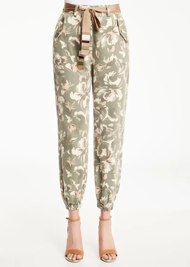 Pantaloni in twill stampato