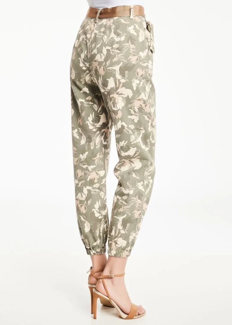 Pantaloni in twill stampato
