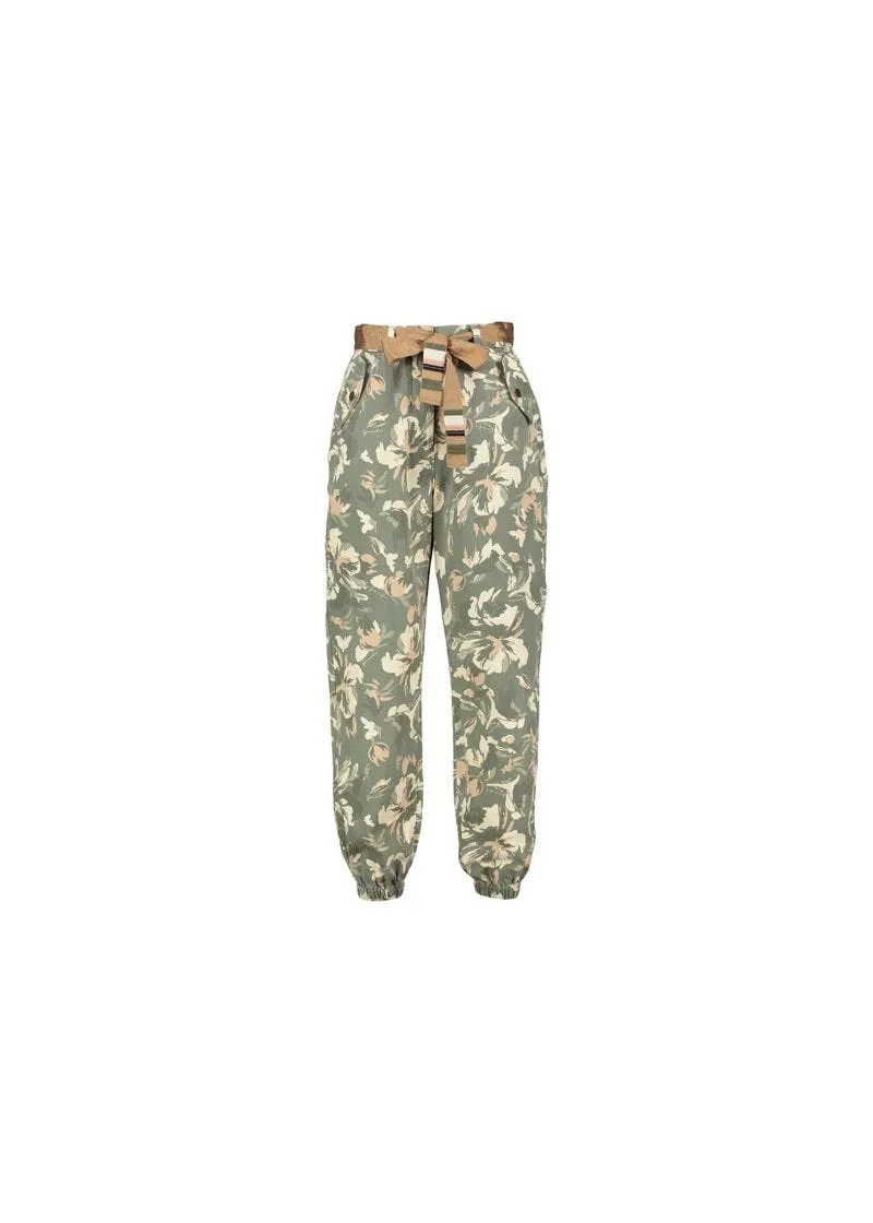 Pantaloni in twill stampato