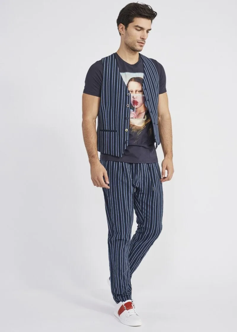 Pantaloni jogging gessati
