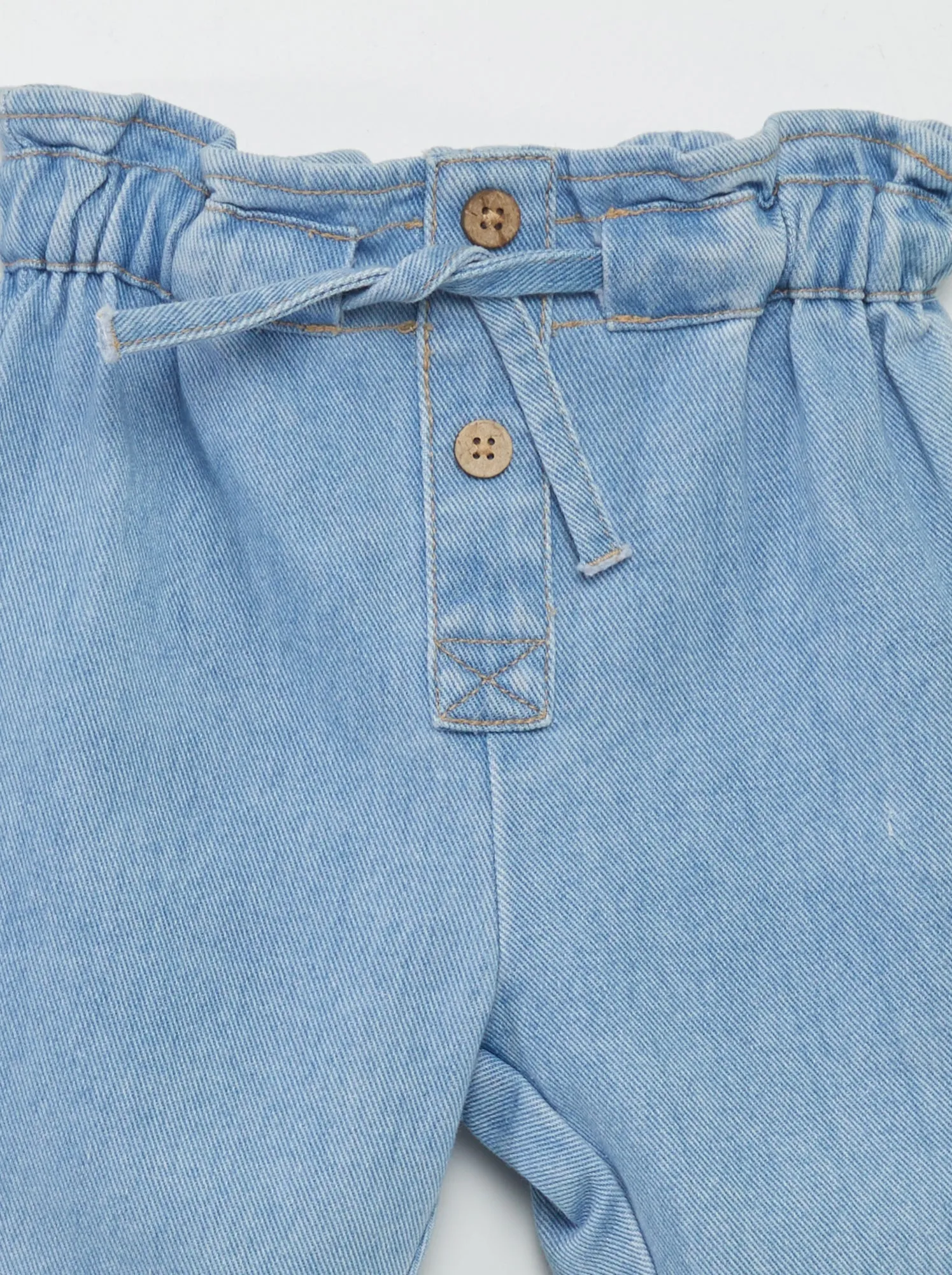 Pantaloni paperbag in jeans - BLU