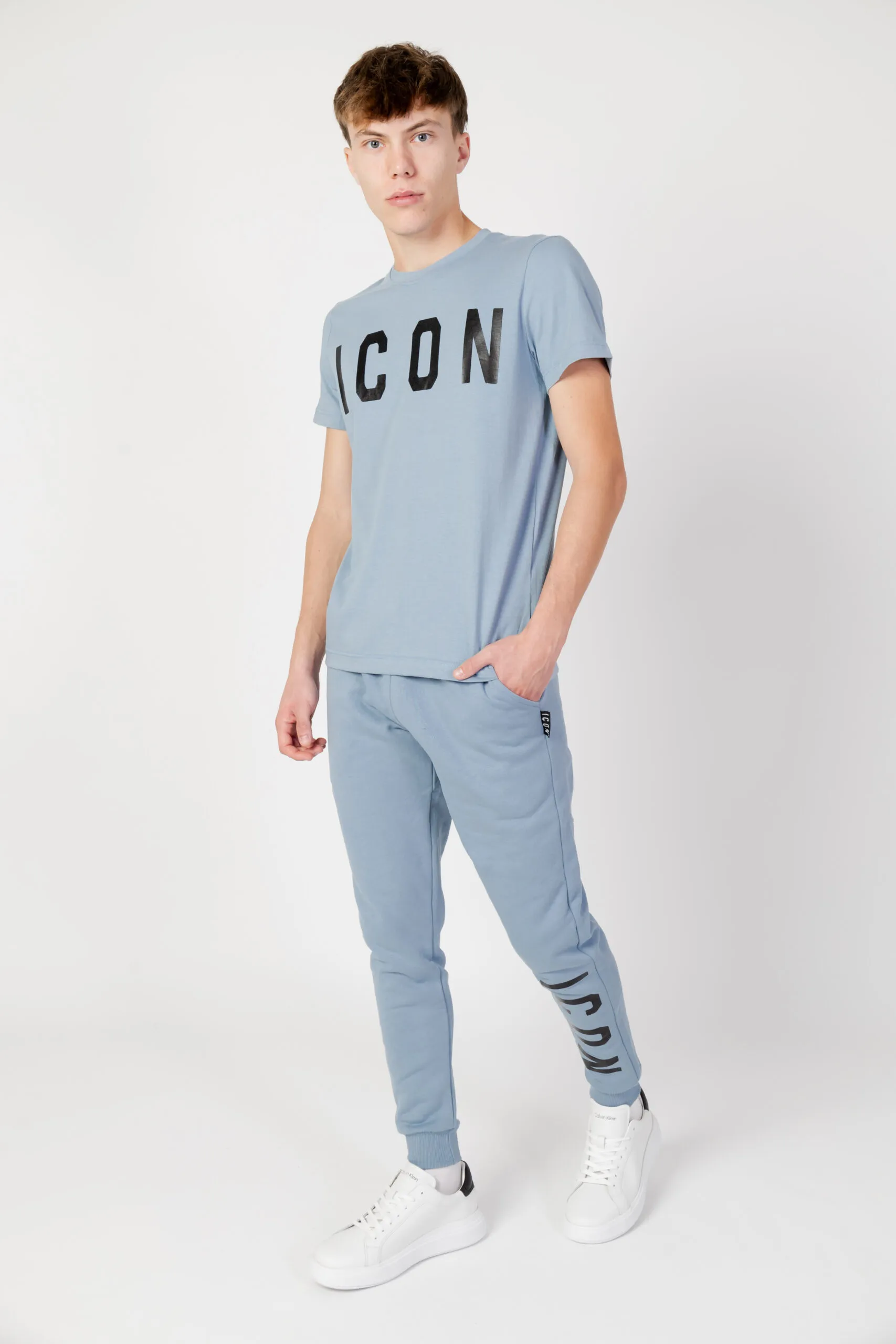 Pantaloni sportivi Icon logo Celeste