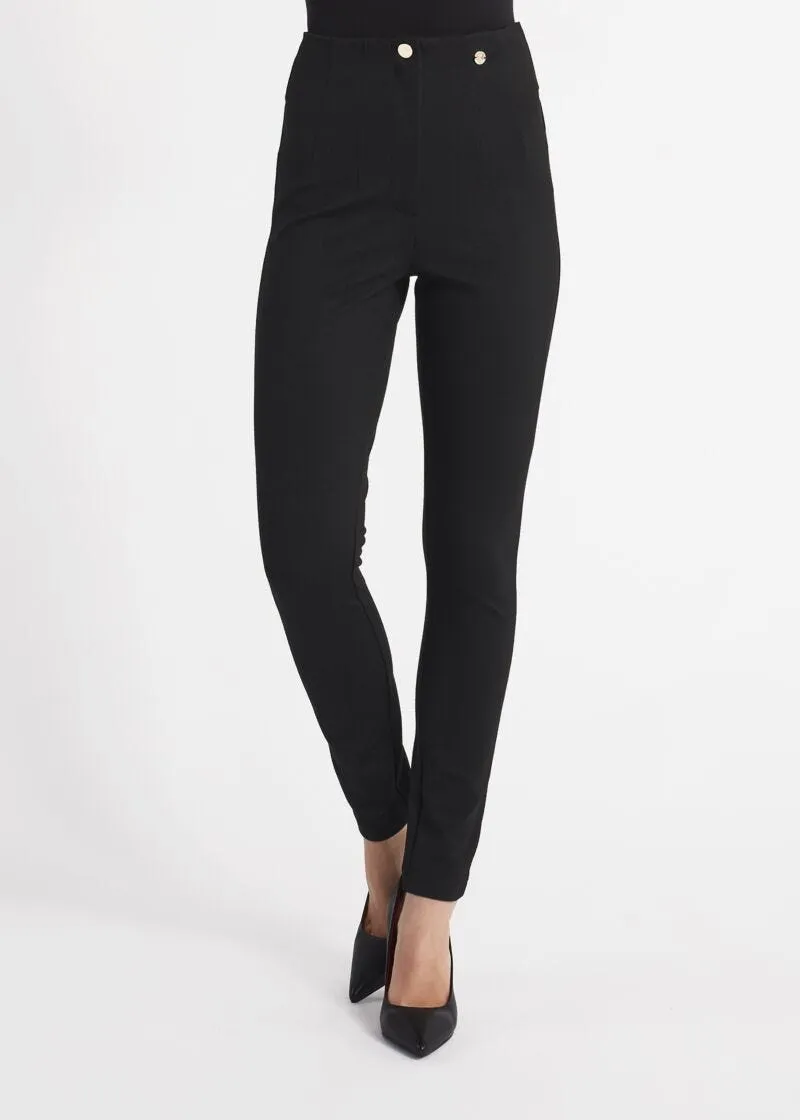 Pantaloni super skinny a vita alta