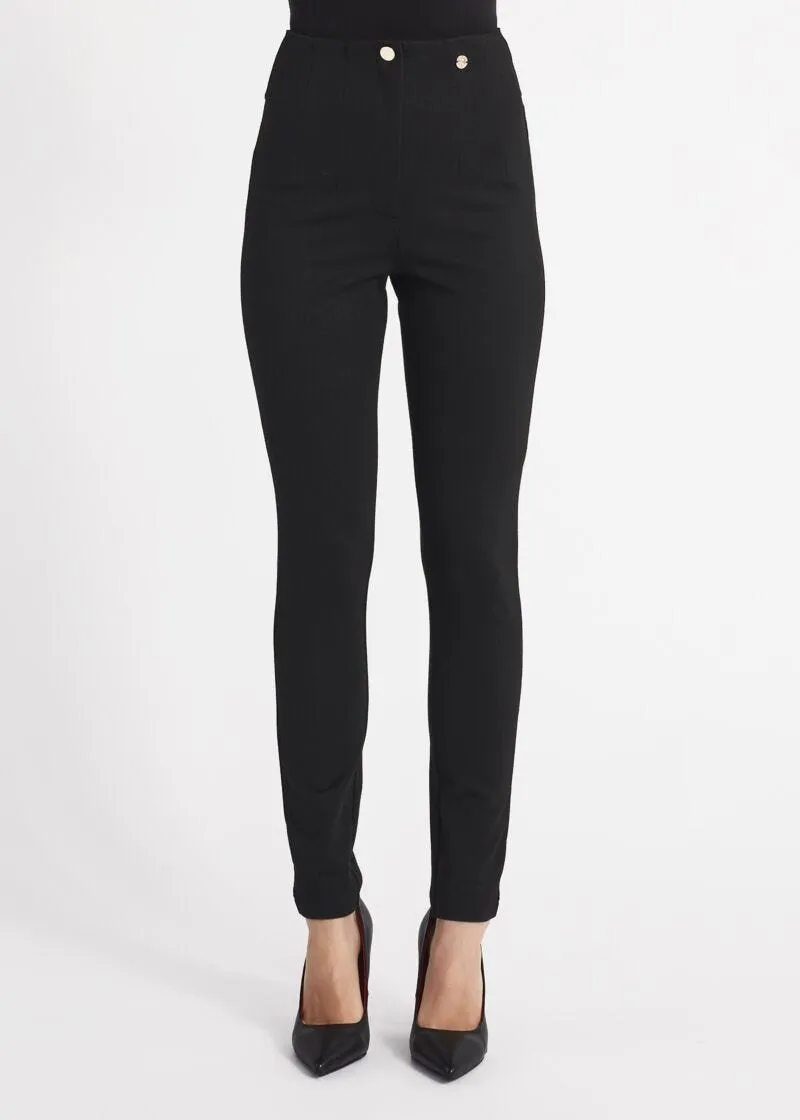 Pantaloni super skinny a vita alta
