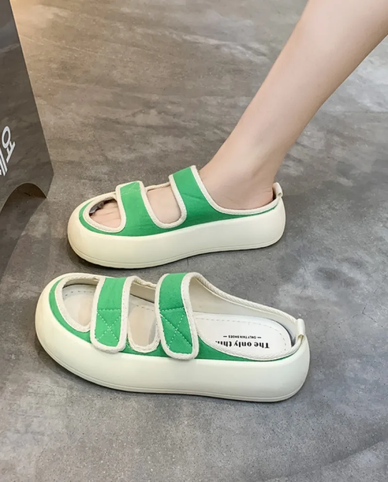 Pantofole di tela da donna 2022 Scarpe con plateau di nuova moda Scarpe casual da donna classiche di colore solido casual Low To