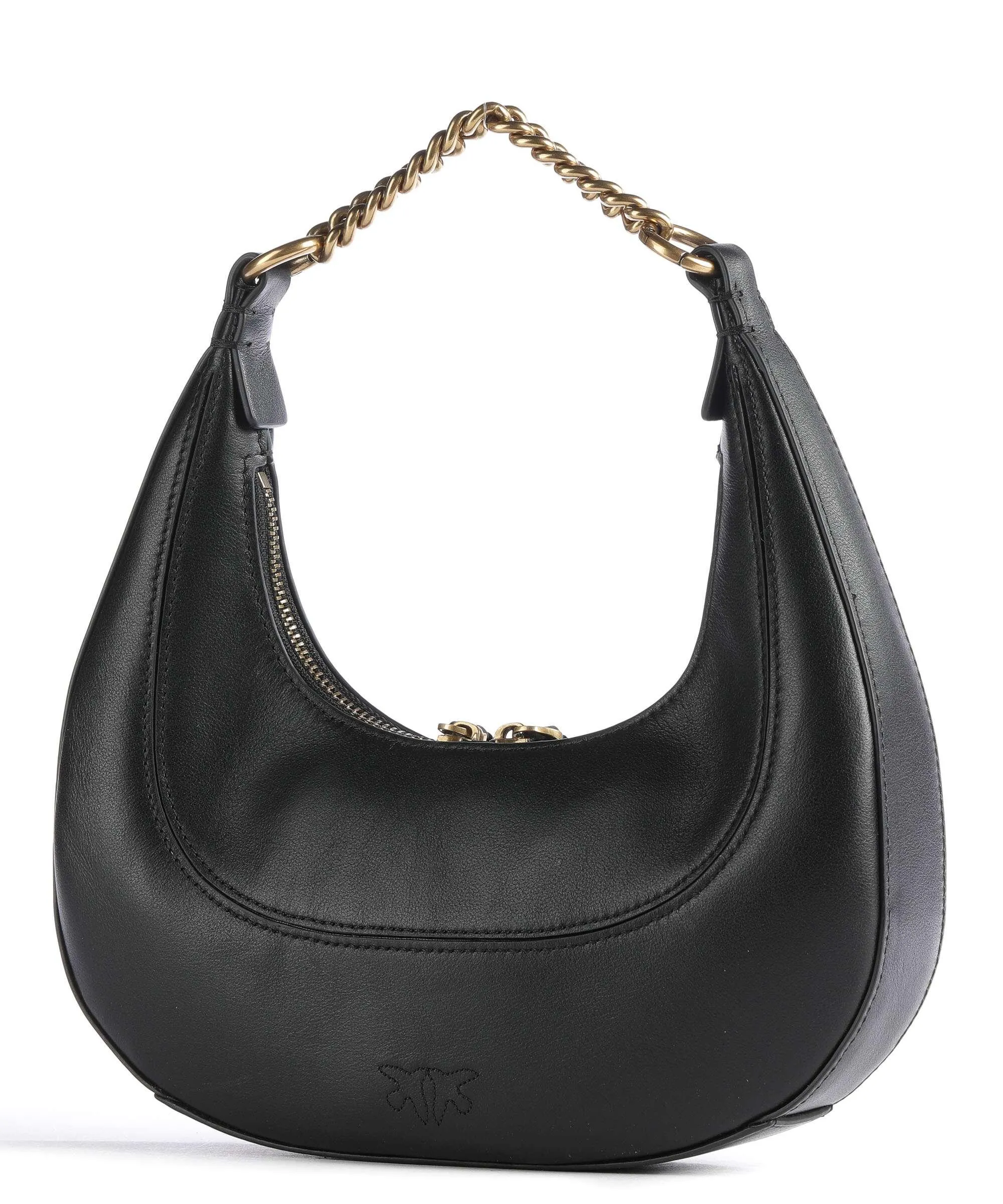  Pinko Brioche Mini Borsa hobo pelle a grana fine nero  