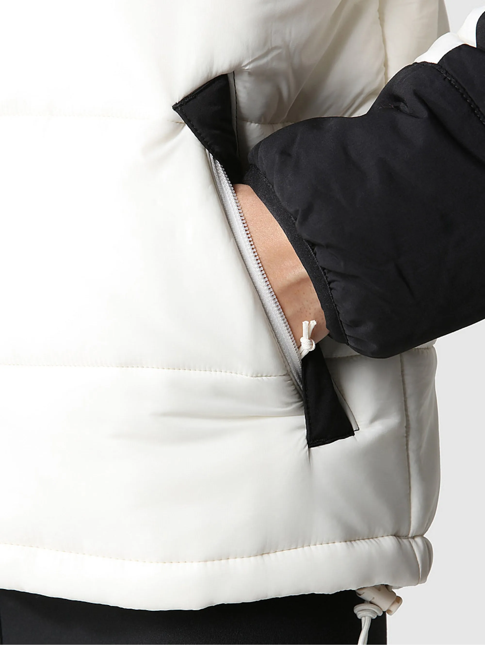 Piumino Color Block Bianco/Nero