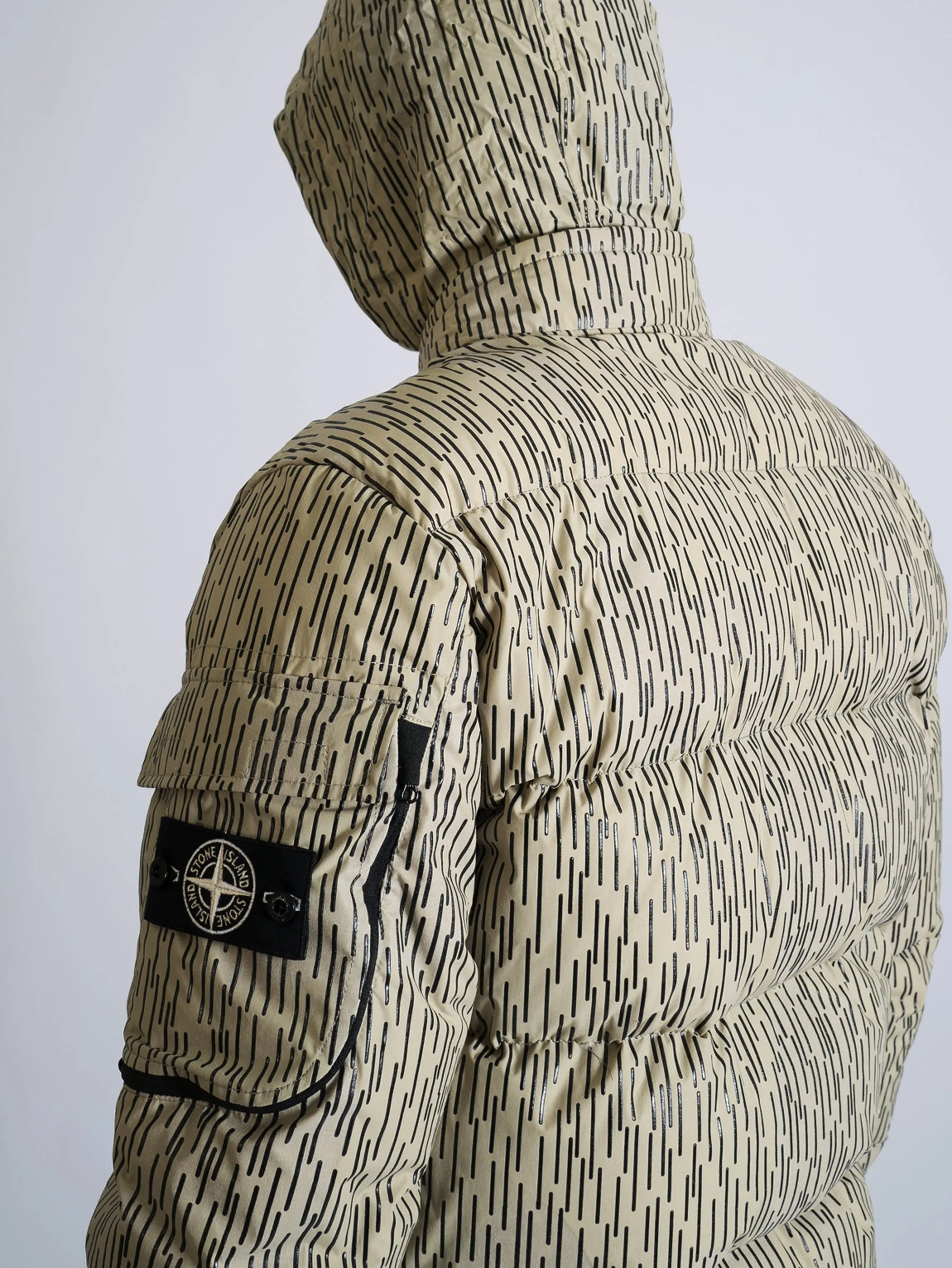 Piumino in Naslan Light Watro Rain Camo Reflective Ecrù