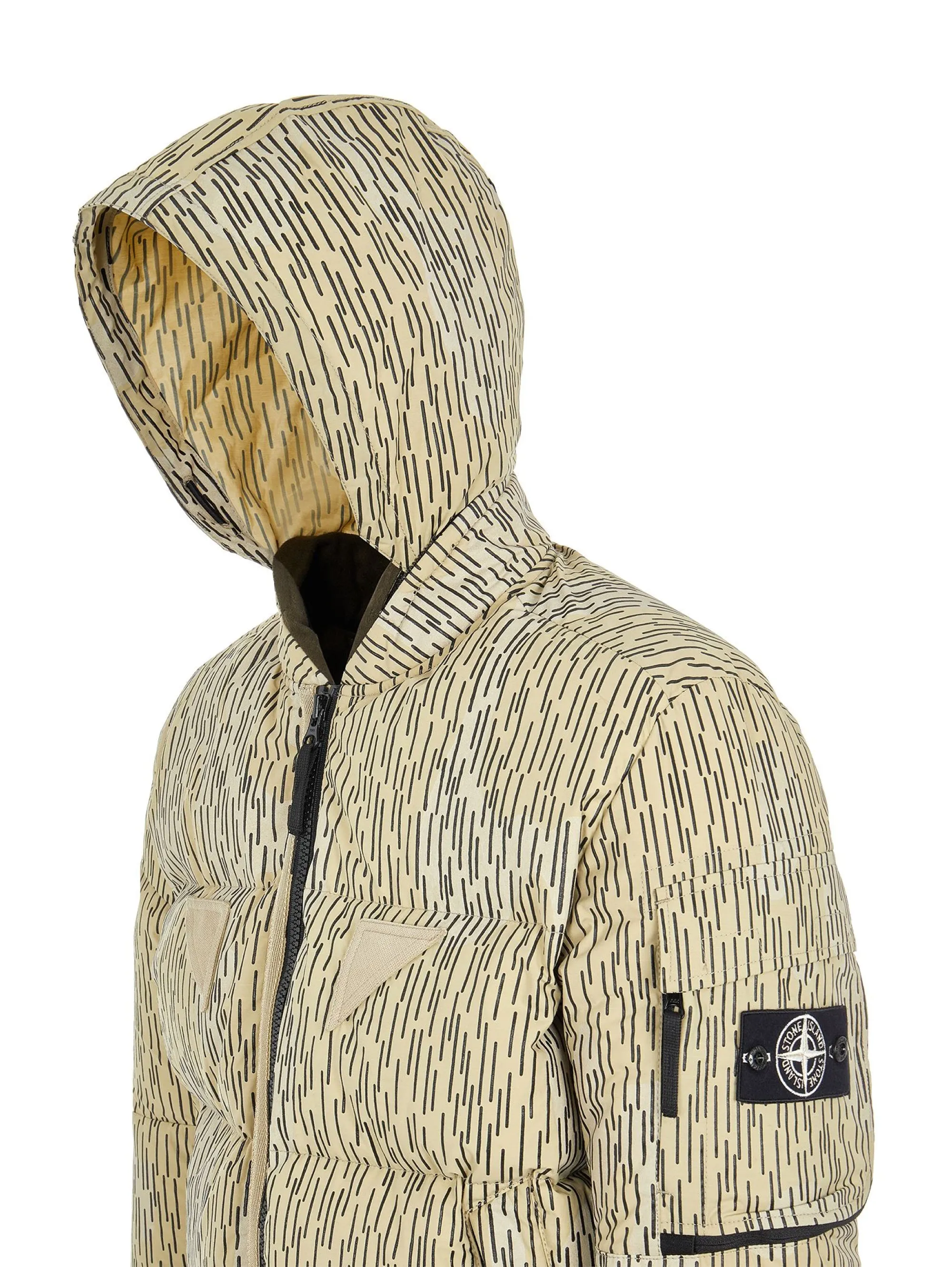 Piumino in Naslan Light Watro Rain Camo Reflective Ecrù