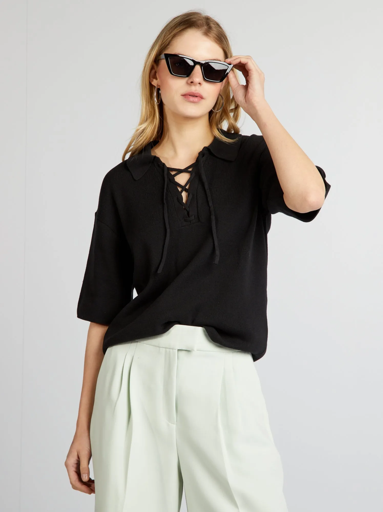 Pullover lavorato a maglia - nero
