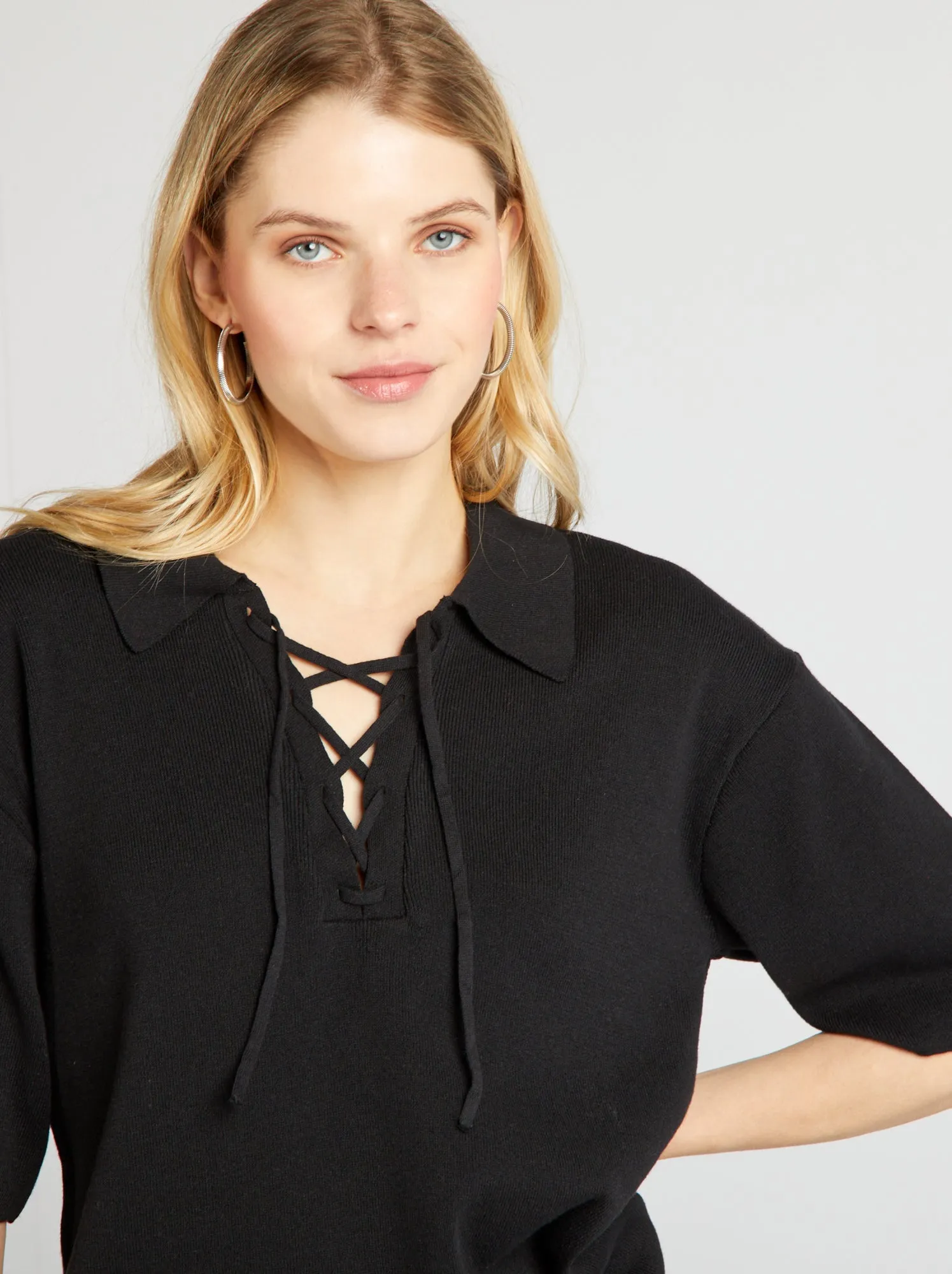 Pullover lavorato a maglia - nero