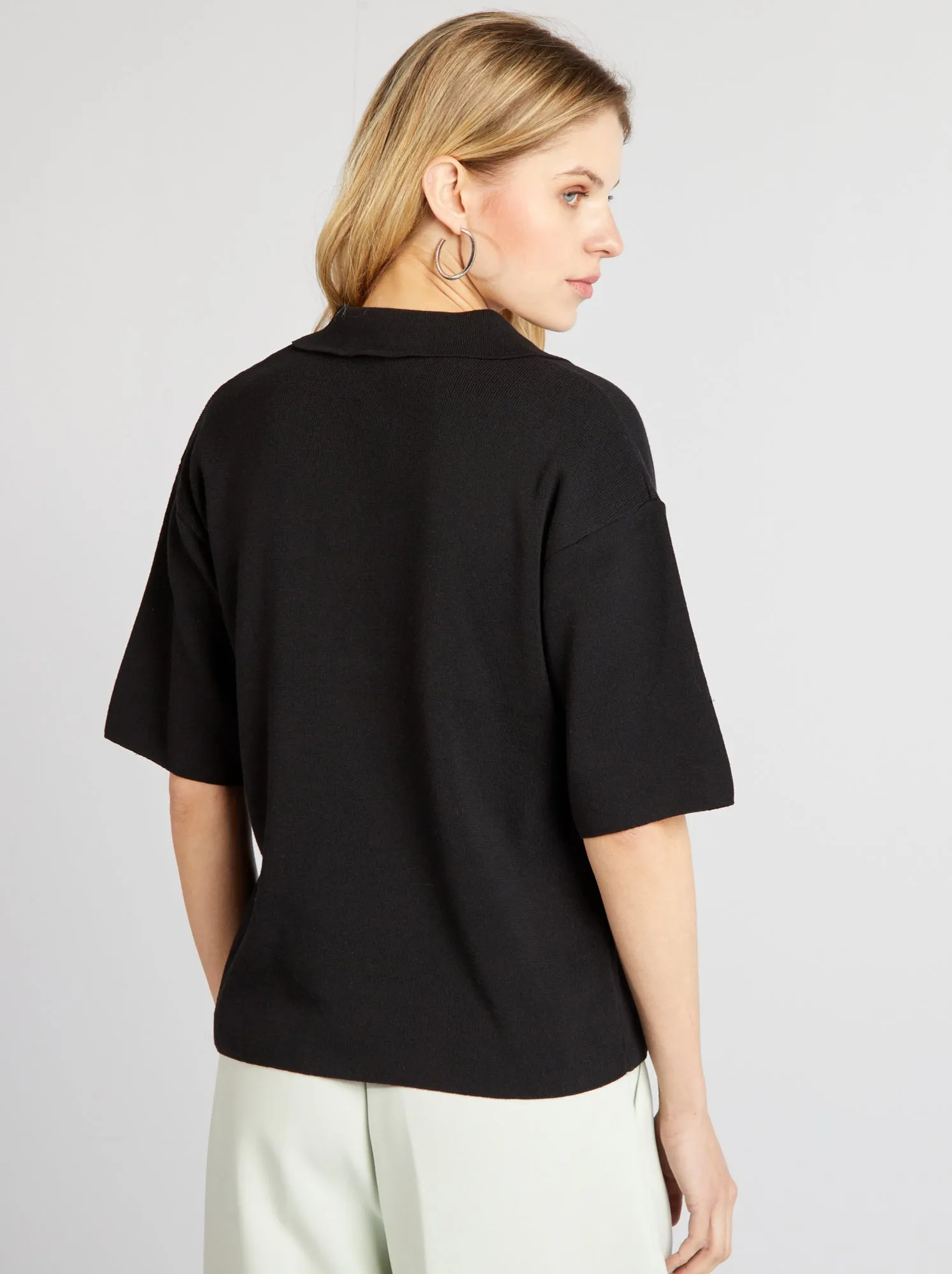 Pullover lavorato a maglia - nero