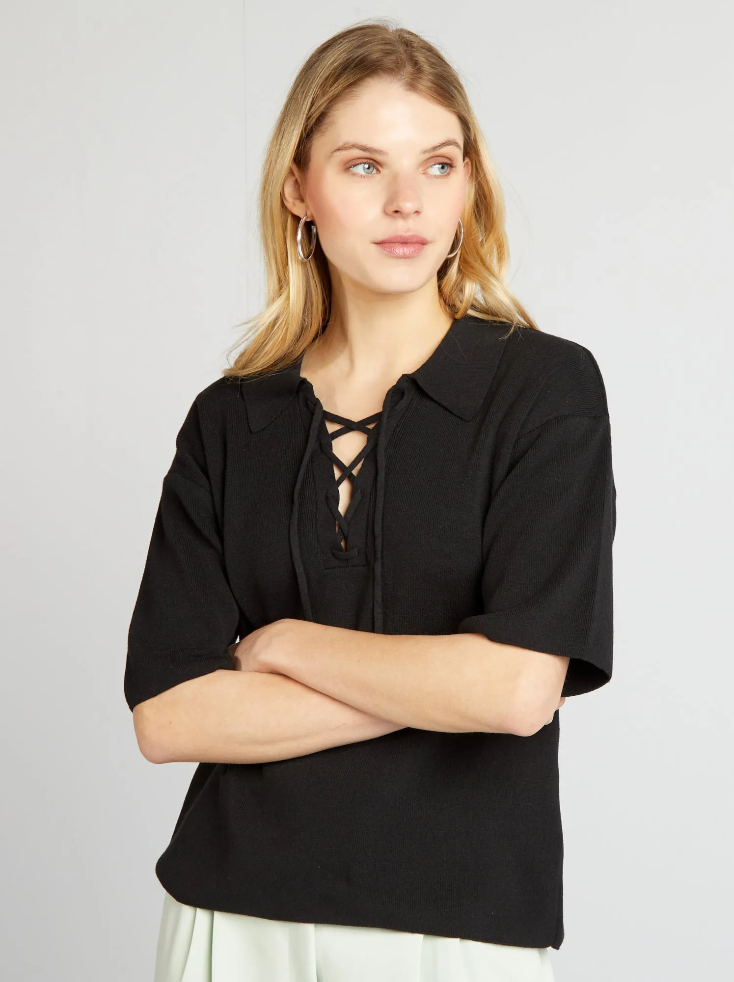 Pullover lavorato a maglia - nero