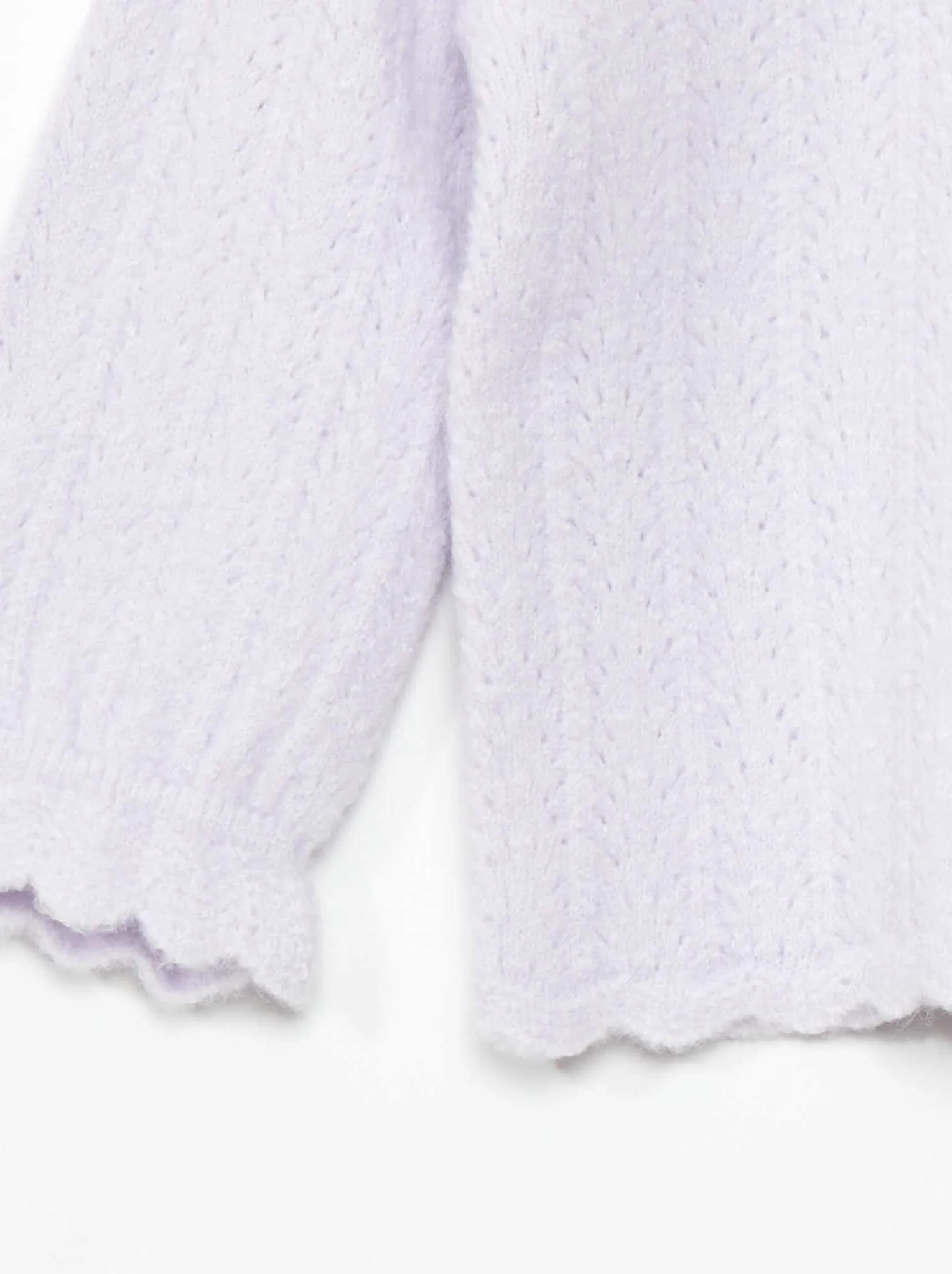 Pullover scollo tondo con finiture con volant - VIOLA