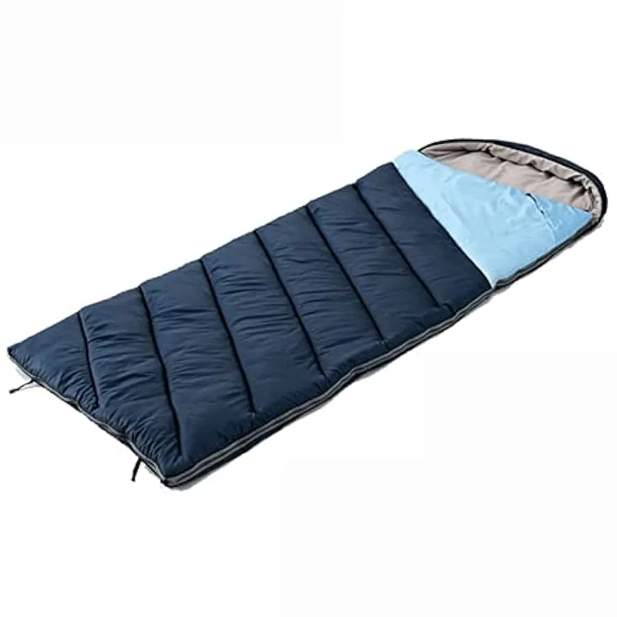 Sacco a pelo da esterno, blu con giuntabile Sacco a pelo impermeabile per bambini adulto caldo 3-4 stagioni con cuscino per amac