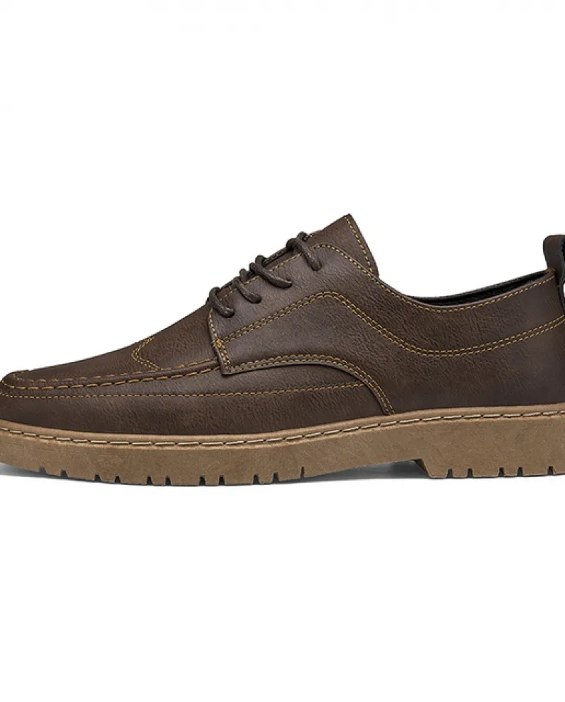 Scarpe basse in pelle alla moda retrò, traspiranti e leggere, classiche da esterno, tutte abbinate in pelle con suola spessa in