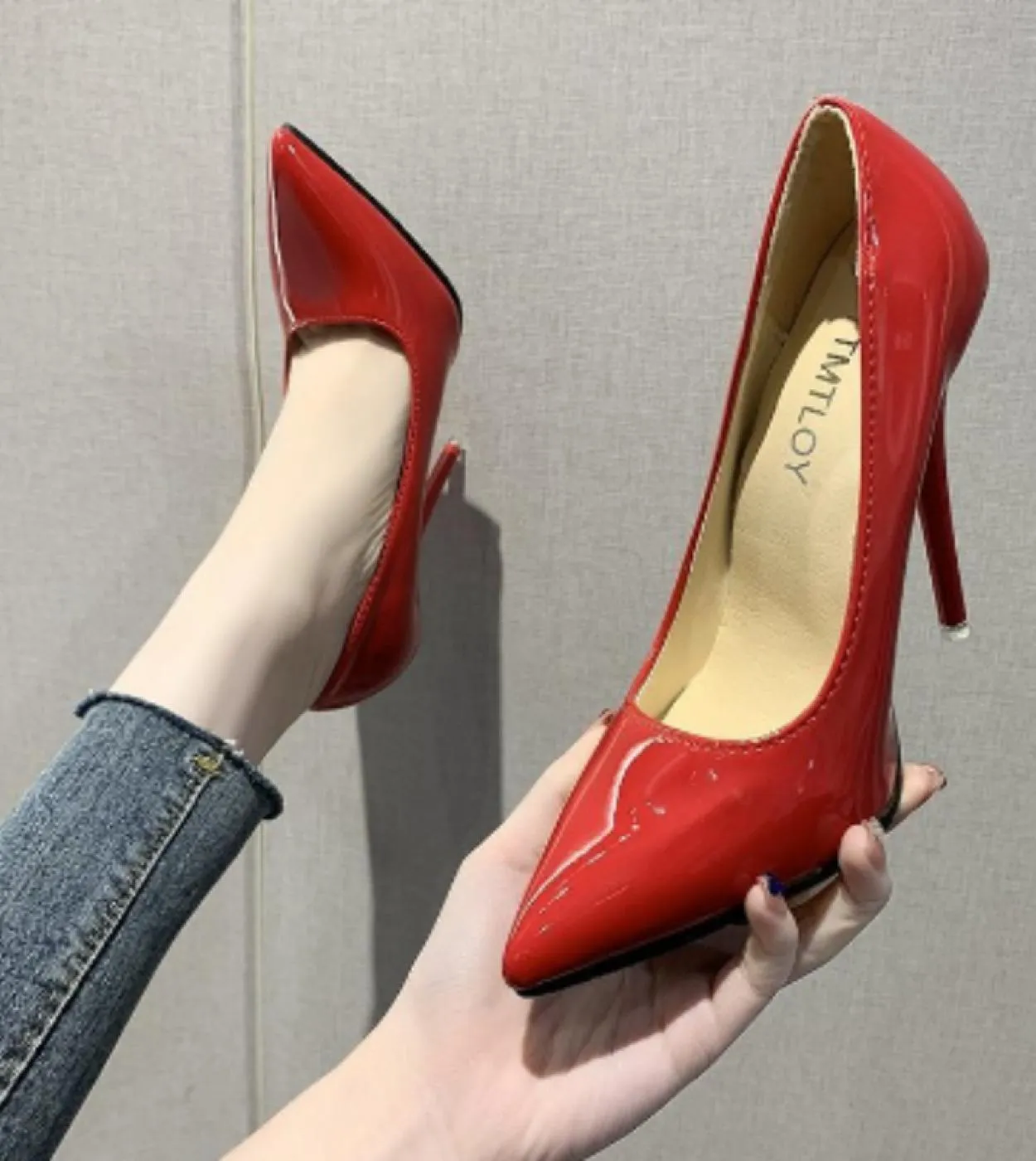 Scarpe Donna Tacchi Alti 2023 Nuovo Discoteca Colore Bocca Poco Profonda Scarpe Da Donna Scarpe