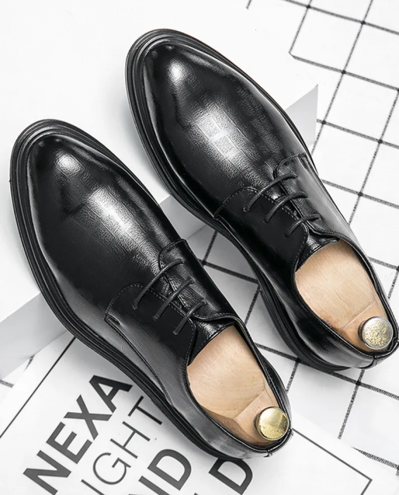 Scarpe Oxford casual da lavoro a punta britanniche per uomo Abito da ballo formale per feste di ritorno a casa Spettacolo Sapato