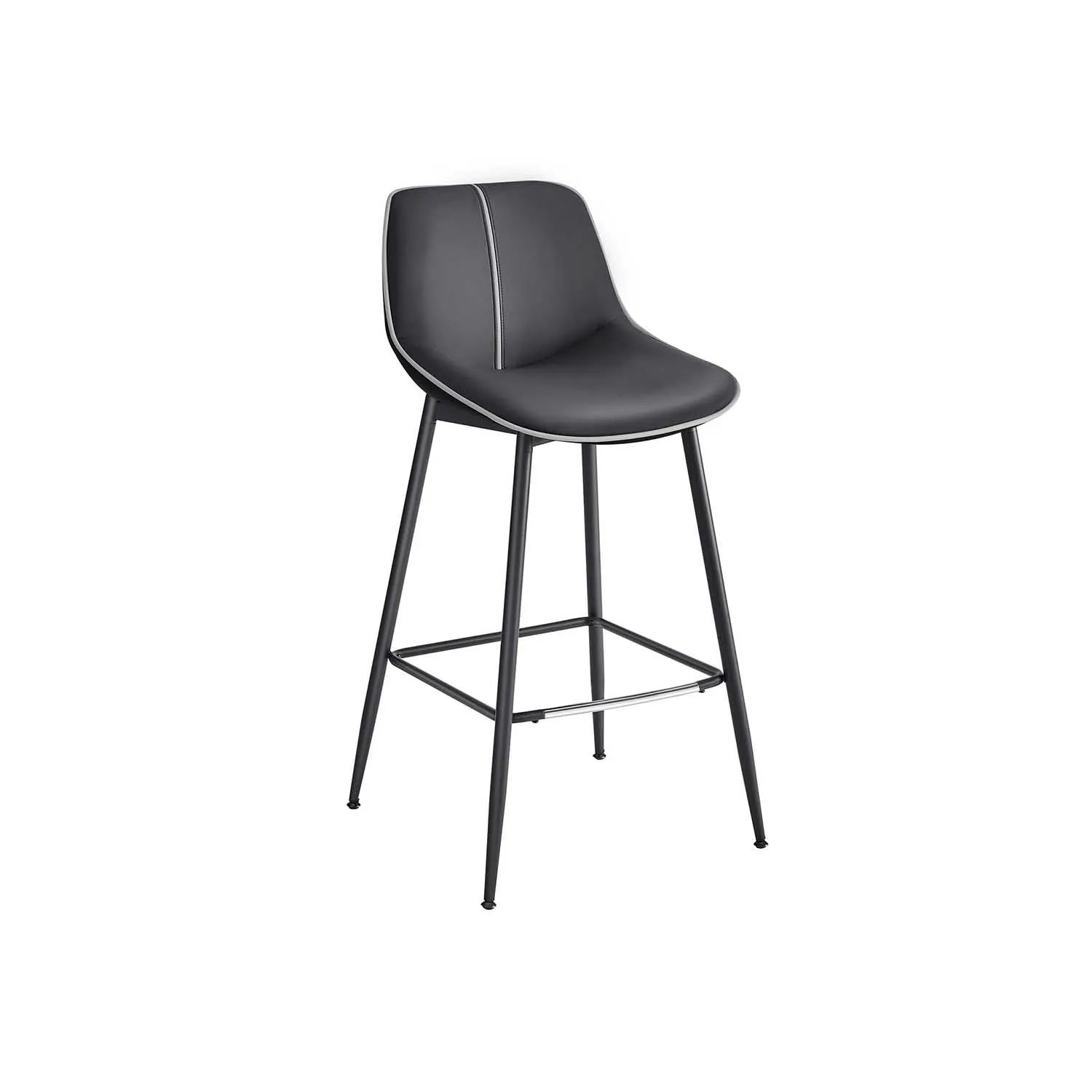 Set di 2 Sgabelli da Bar Ergonomico Piedini Regolabili