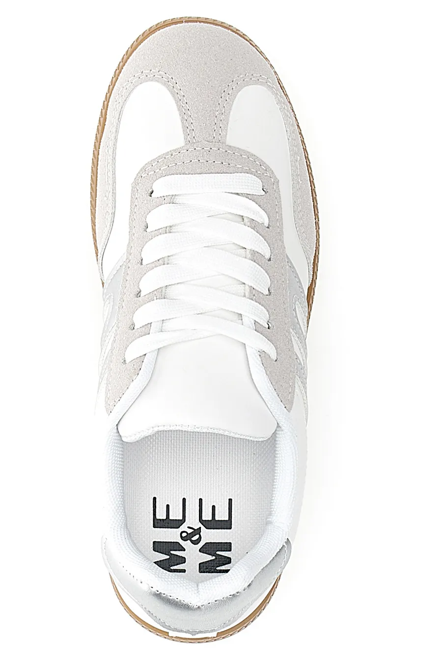 Sneakers Bianche Con Dettagli Argento Me & Me 809