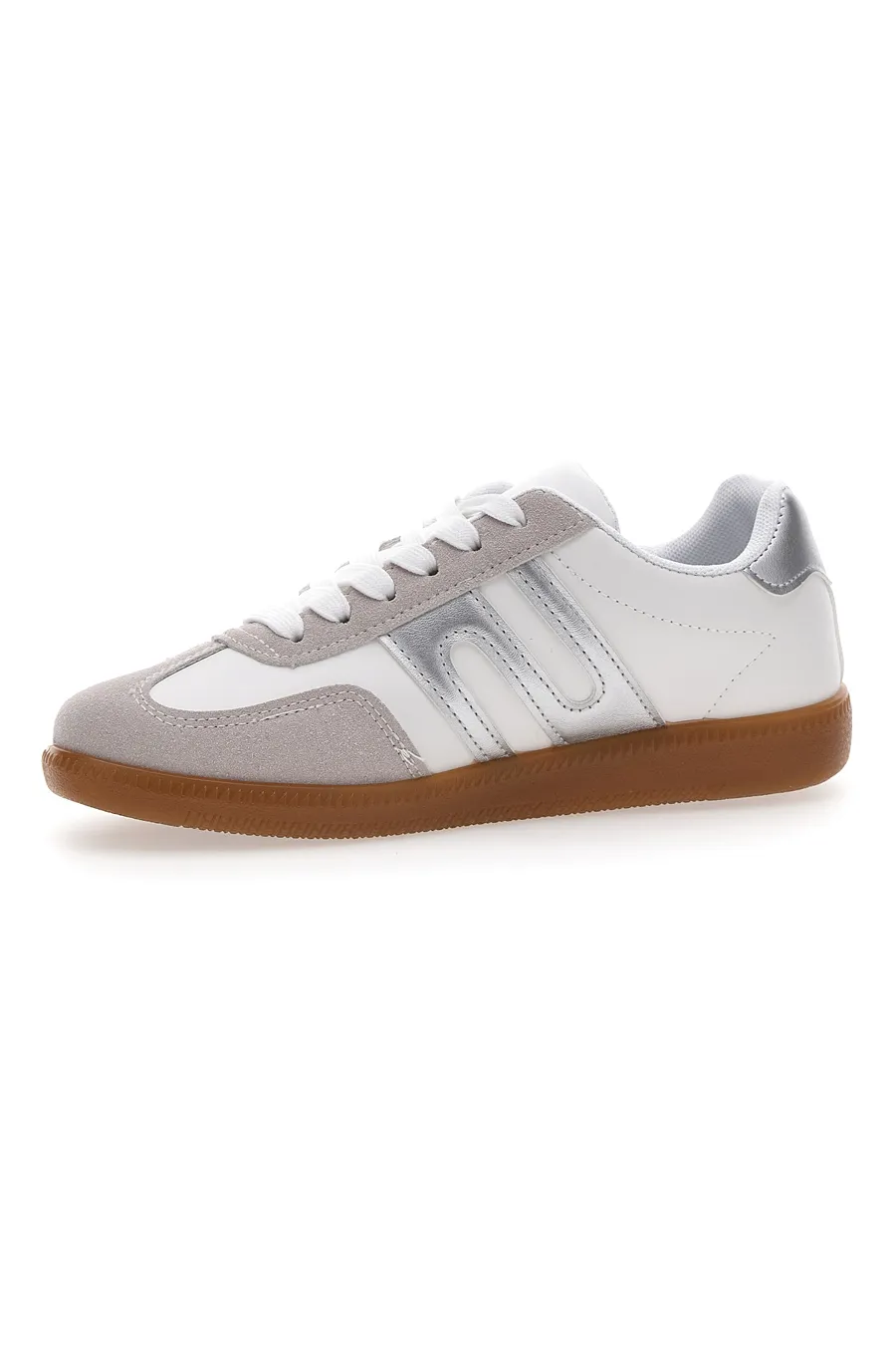 Sneakers Bianche Con Dettagli Argento Me & Me 809