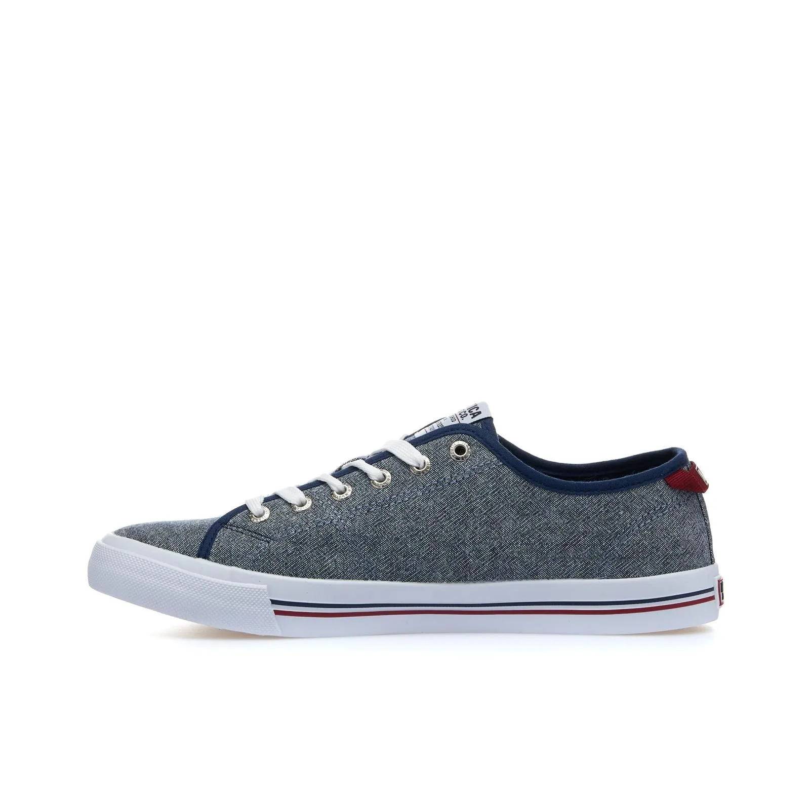 Sneakers blu in tela con logo