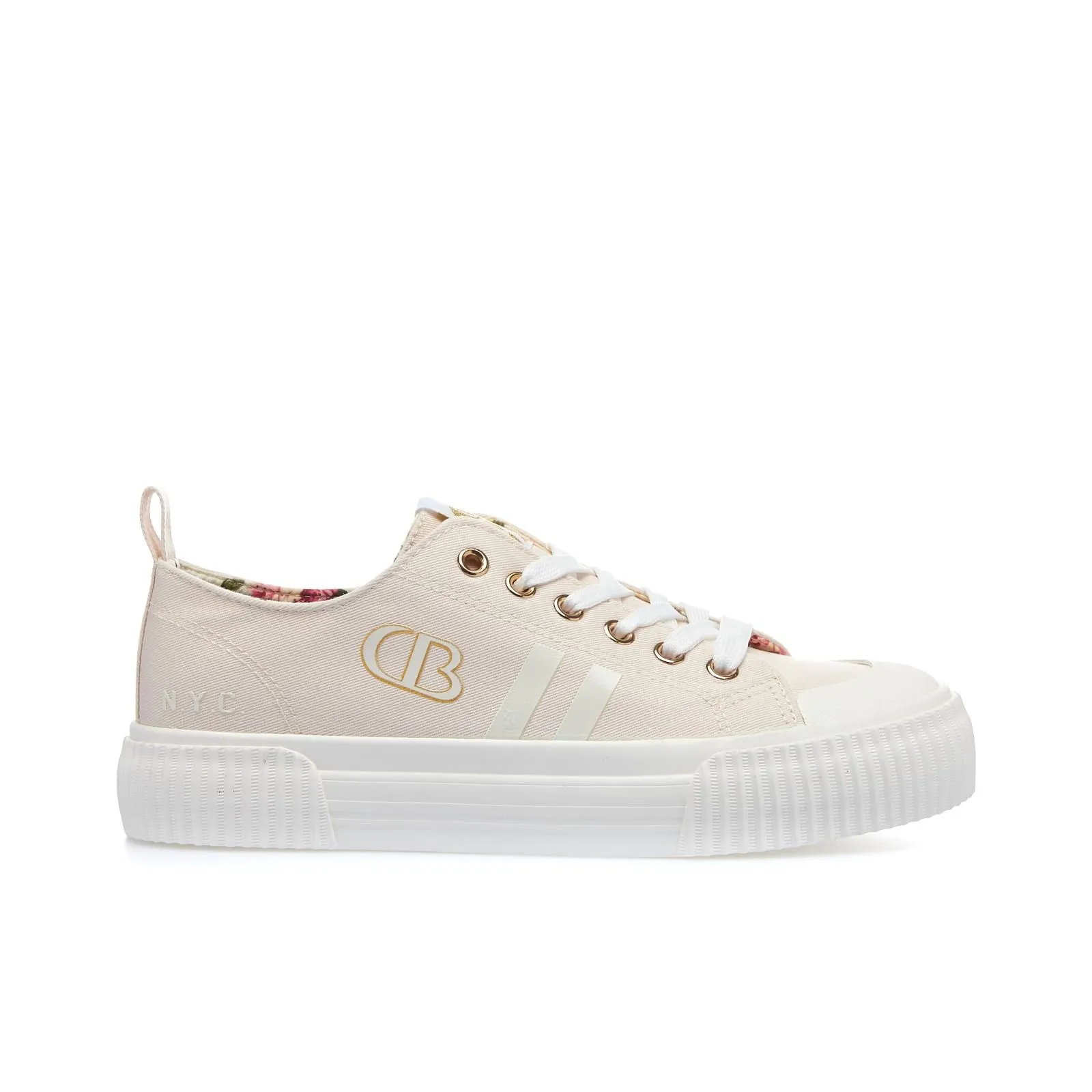 Sneakers rosa in tela con logo