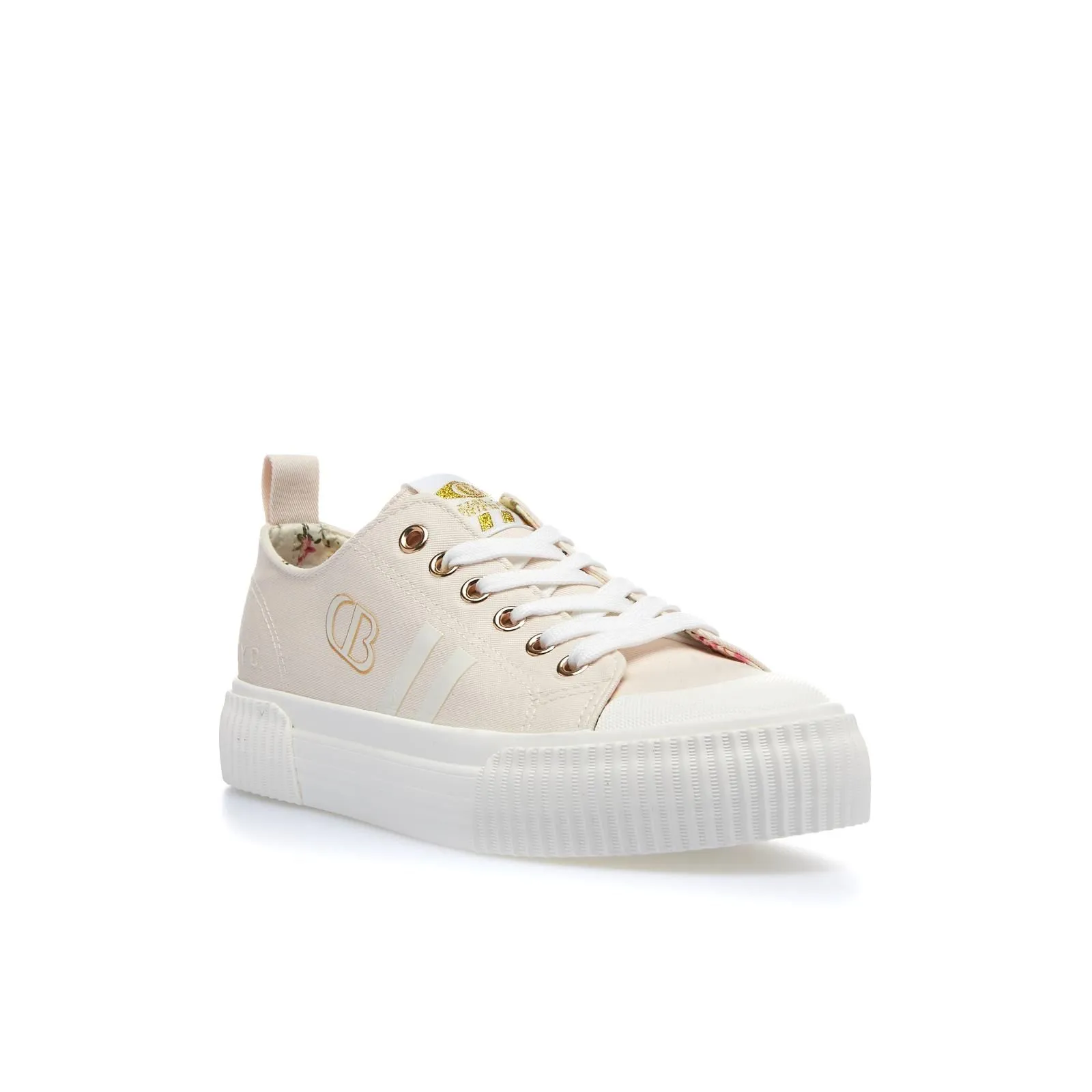 Sneakers rosa in tela con logo