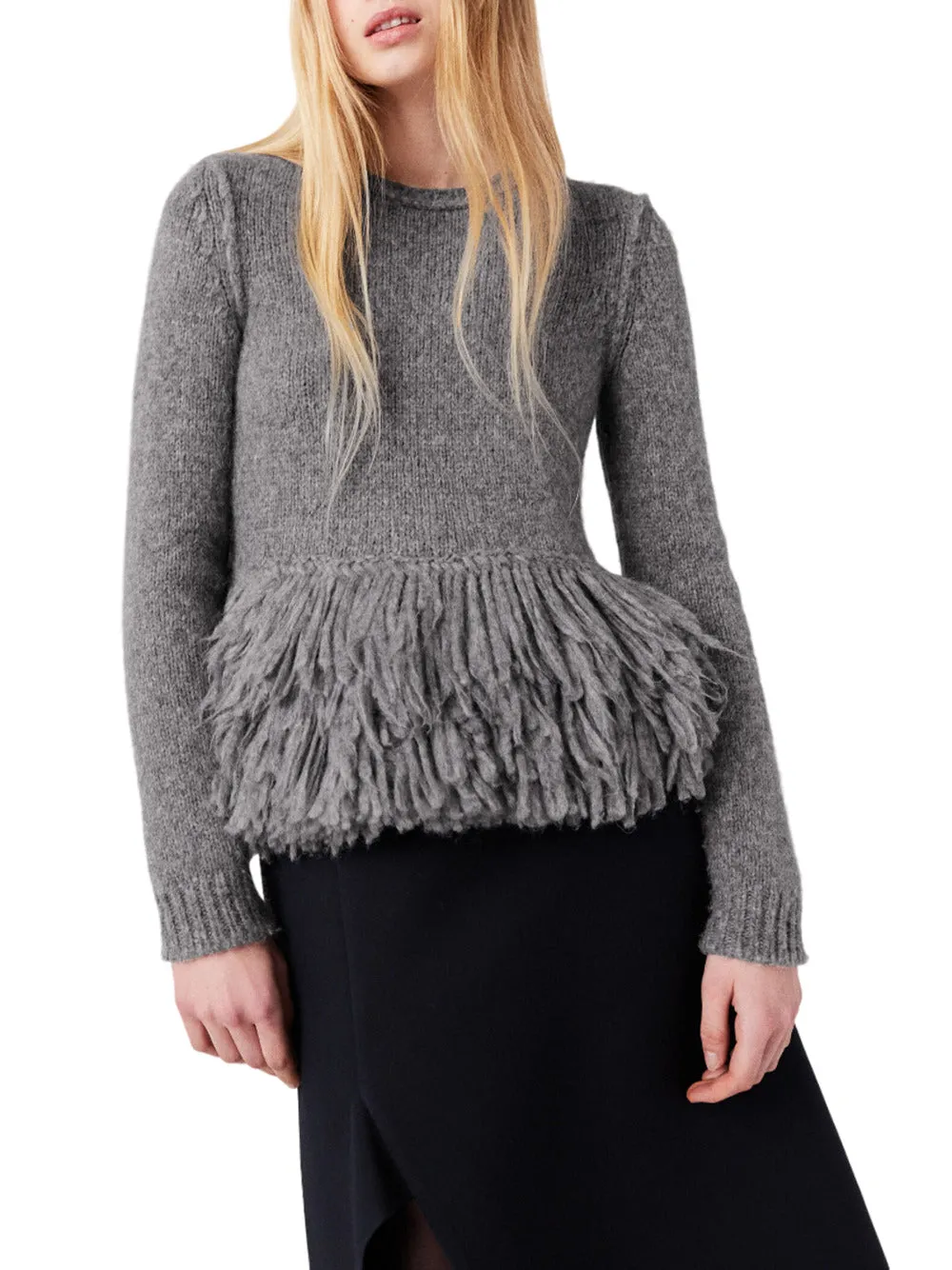 Stella McCartney Wool Sweater con peplo di piuma