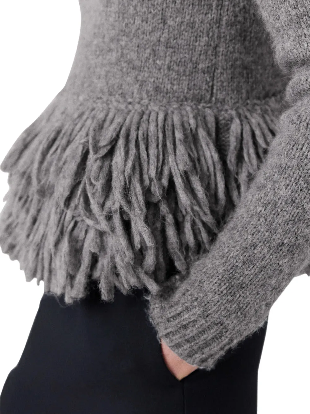 Stella McCartney Wool Sweater con peplo di piuma