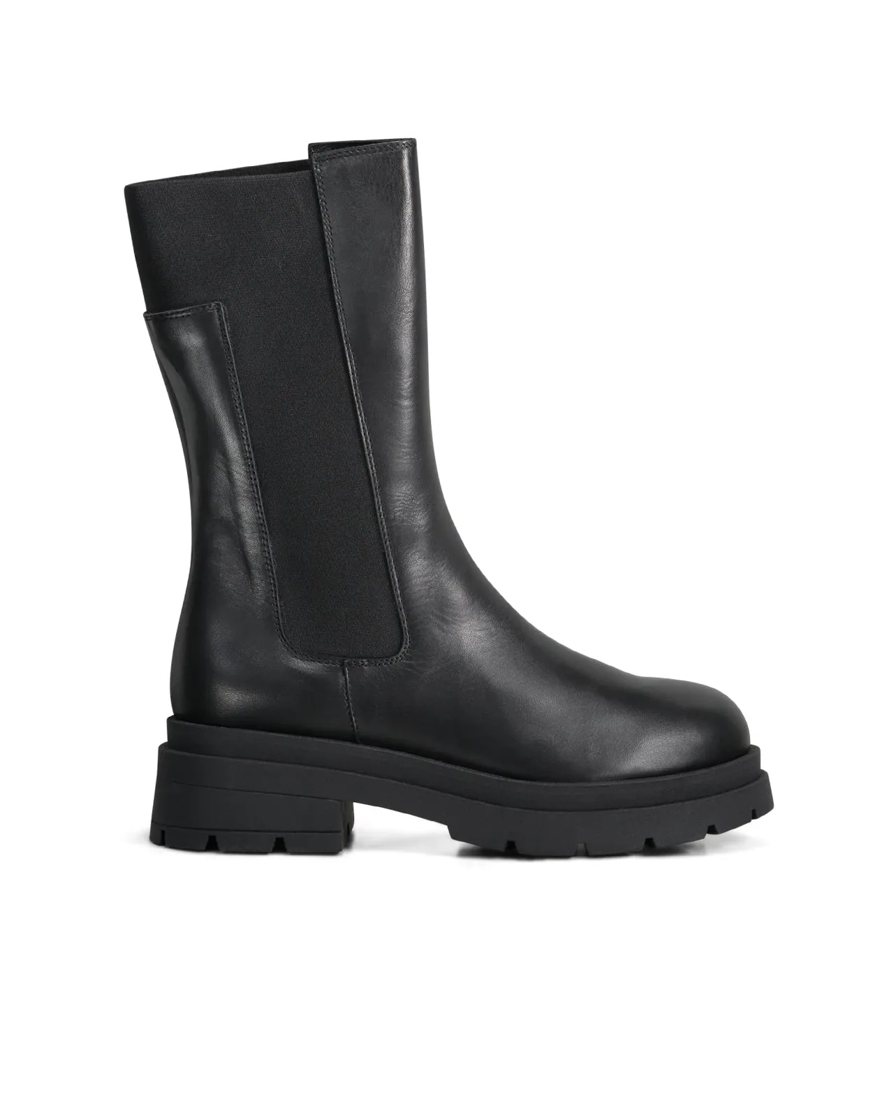 Stivale Chelsea platform pelle nera