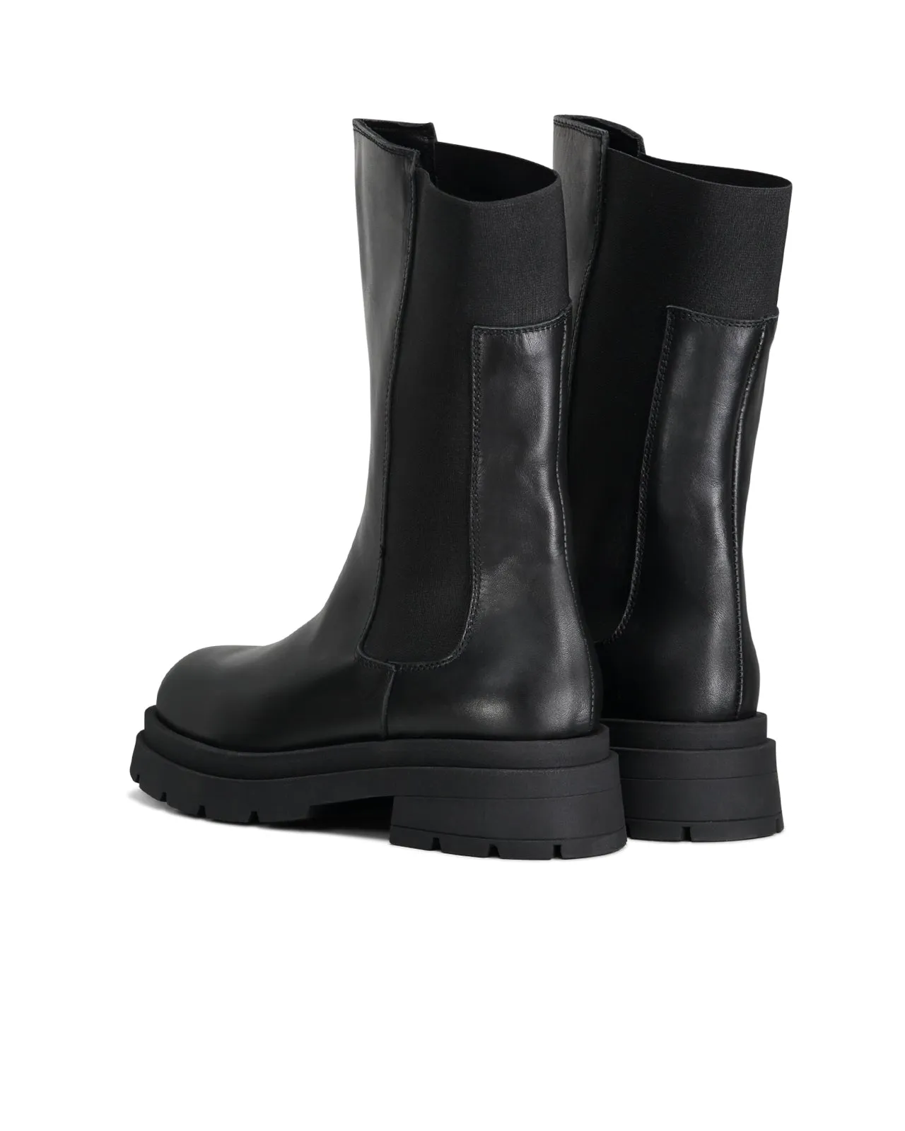 Stivale Chelsea platform pelle nera